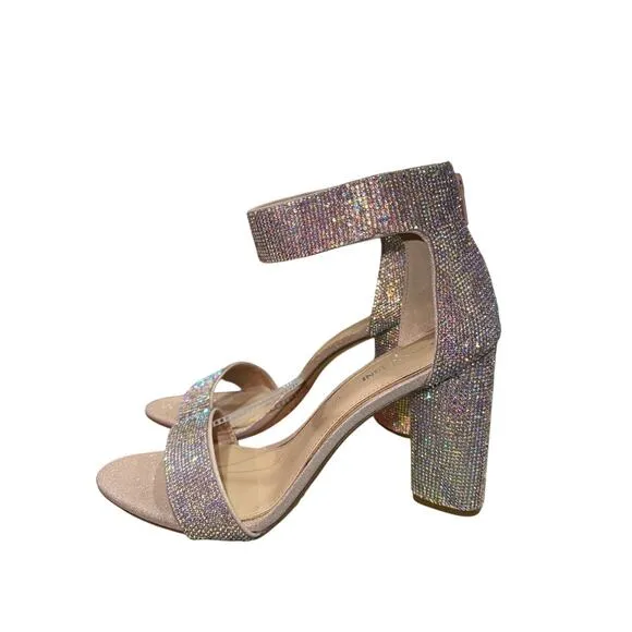 Gianni Bini Ronilynn Bling Heels 10 | Rhinestone Prom Bridal Y2K Glam Shoes