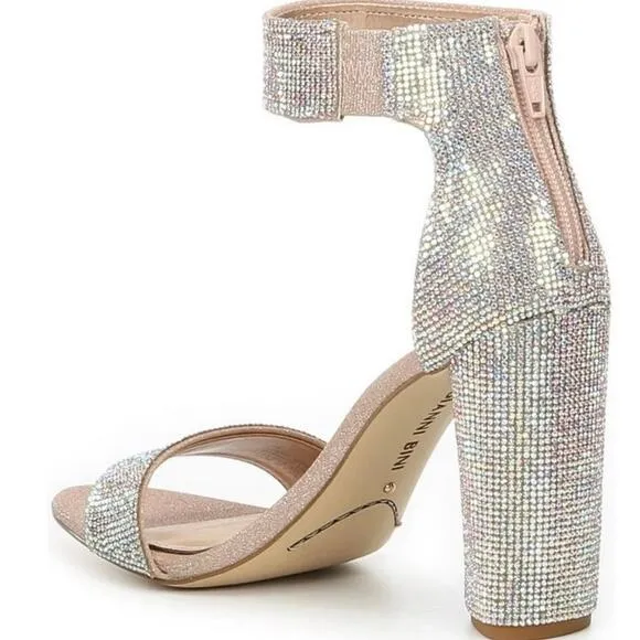 Gianni Bini Ronilynn Bling Heels 10 | Rhinestone Prom Bridal Y2K Glam Shoes