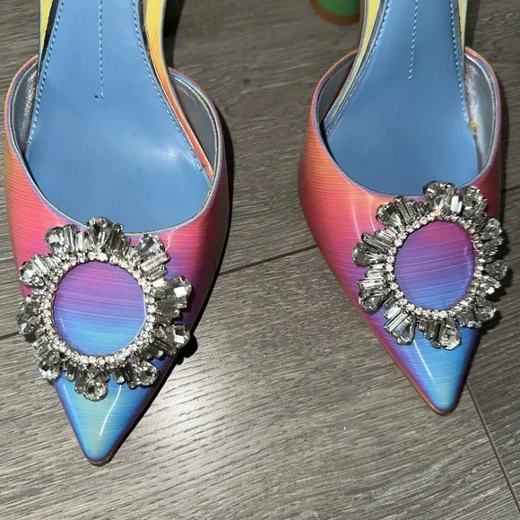 Gianni Bini Women Size 10 Vivyee Rainbow High Heel Shoes Rhinestone Detail Party