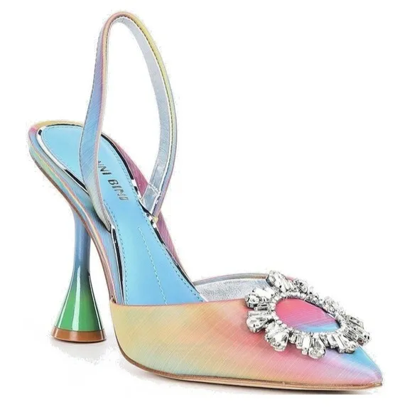Gianni Bini Women Size 10 Vivyee Rainbow High Heel Shoes Rhinestone Detail Party