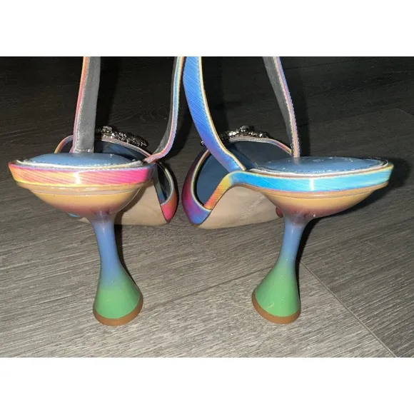 Gianni Bini Women Size 10 Vivyee Rainbow High Heel Shoes Rhinestone Detail Party