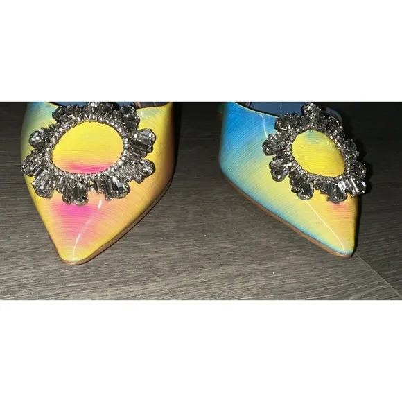 Gianni Bini Women Size 10 Vivyee Rainbow High Heel Shoes Rhinestone Detail Party