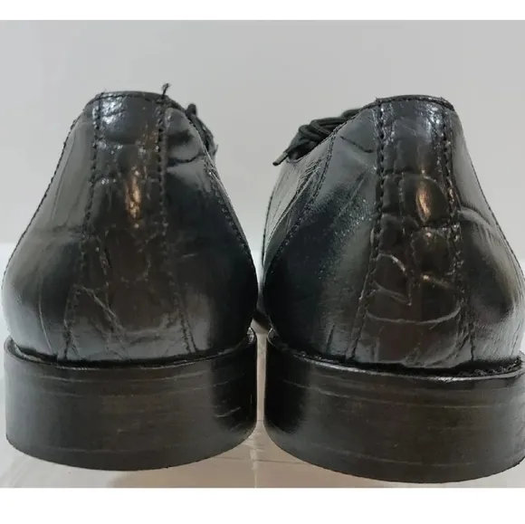 Giorgio Brutini~Men's Size 11M~Black New Leather Alligator Print Shoes.