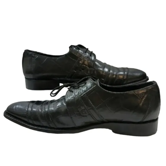 Giorgio Brutini~Men's Size 11M~Black New Leather Alligator Print Shoes.