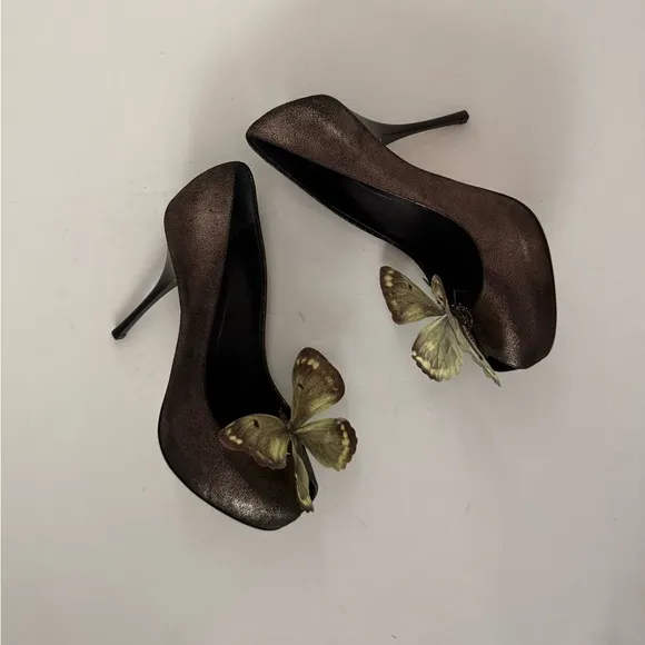 Giuseppe ZANOTTI heels sandals pump shoes butterfly orchid size 38.5 8.5 Y2K