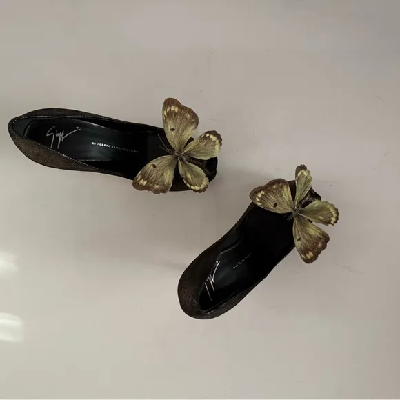 Giuseppe ZANOTTI heels sandals pump shoes butterfly orchid size 38.5 8.5 Y2K