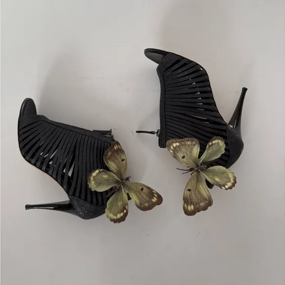 Giuseppe ZANOTTI heels sandals shoes butterfly orchid size 36 6 Y2K slingback