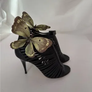 Giuseppe ZANOTTI heels sandals shoes butterfly orchid size 36 6 Y2K slingback