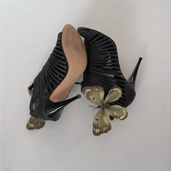 Giuseppe ZANOTTI heels sandals shoes butterfly orchid size 36 6 Y2K slingback