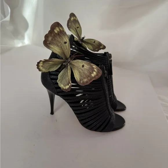 Giuseppe ZANOTTI heels sandals shoes butterfly orchid size 36 6 Y2K slingback