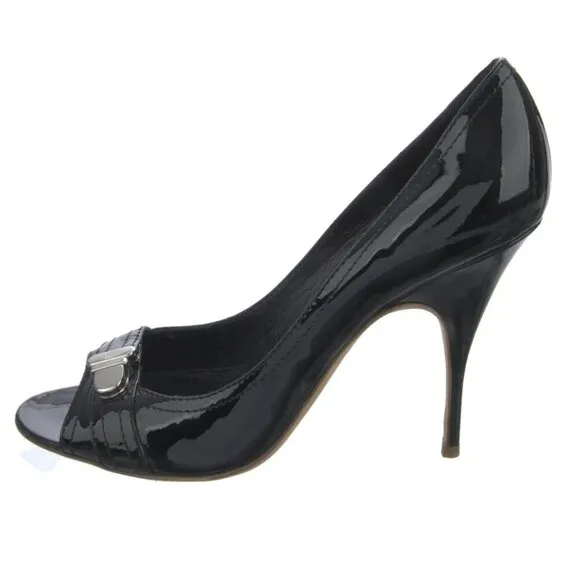 Givenchy Black Patent Leather Printed Pumps US 9.5, IT 39.5