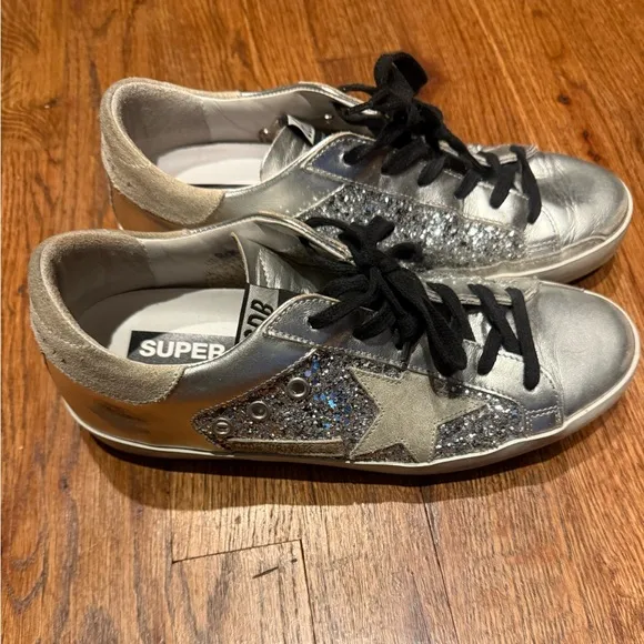 Golden Goose Silver Superstar Sneakers