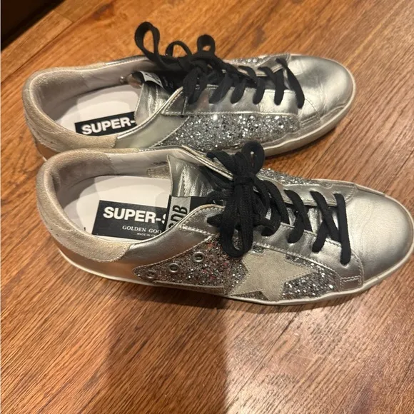 Golden Goose Silver Superstar Sneakers