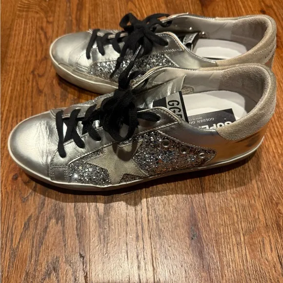 Golden Goose Silver Superstar Sneakers