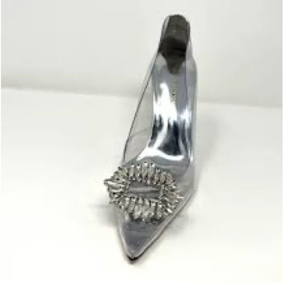 Good American Cinderella lucite Pump Heel Shoes - size 9 new with box