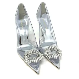Good American Cinderella lucite Pump Heel Shoes - size 9 new with box