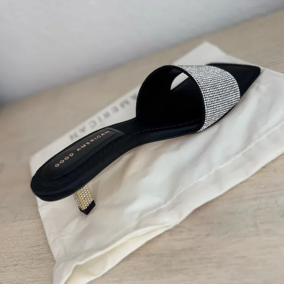 Good American | Kickstand Slide Sandal Kitten Heel