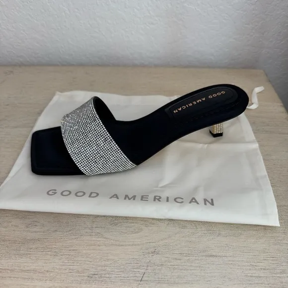Good American | Kickstand Slide Sandal Kitten Heel