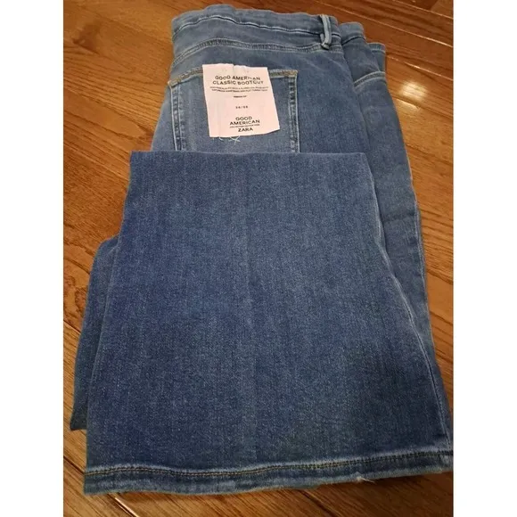 Good American x Zara SE 2022 Classic Bootcut Flare Jeans Inseam 34'