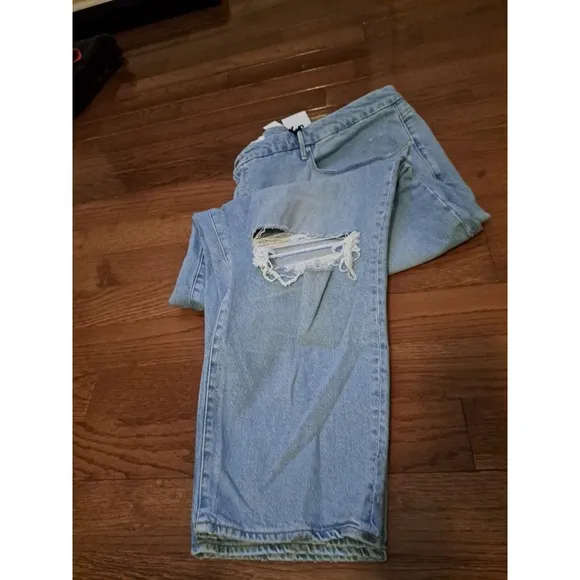 Good American x Zara Special Edition 2022 Distressed Slim High Rise  SZ Plus 30