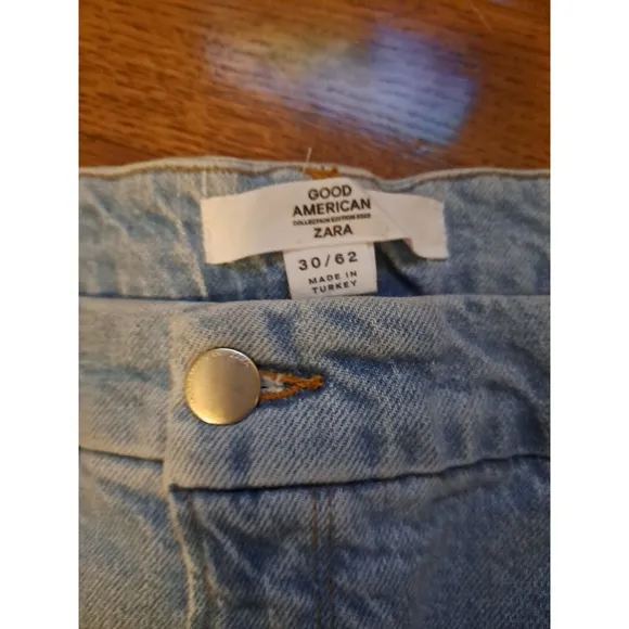 Good American x Zara Special Edition 2022 Distressed Slim High Rise  SZ Plus 30