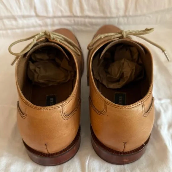GORDON RUSH Nathan Cap Toe Oxford Tobacco Leather Oxford Shoes Caramel Brown