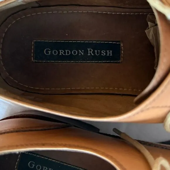 GORDON RUSH Nathan Cap Toe Oxford Tobacco Leather Oxford Shoes Caramel Brown