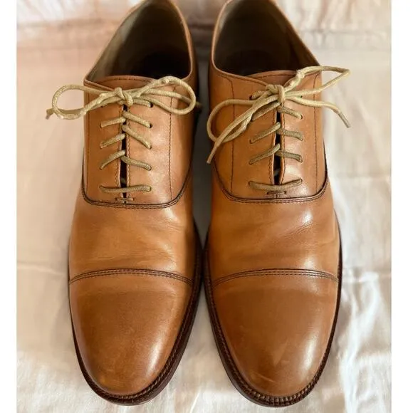 GORDON RUSH Nathan Cap Toe Oxford Tobacco Leather Oxford Shoes Caramel Brown