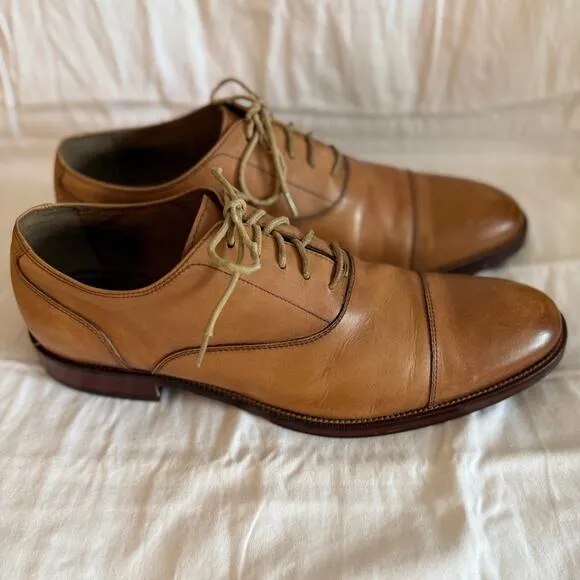 GORDON RUSH Nathan Cap Toe Oxford Tobacco Leather Oxford Shoes Caramel Brown