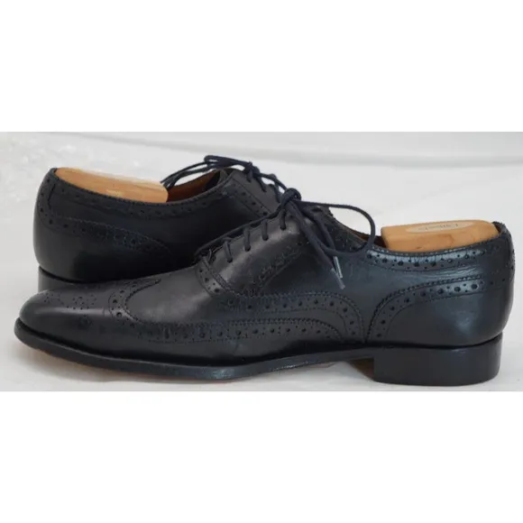 Grenson Men's Shoes Black US 9.5 M UK 8.5 F Leather Wingtip Dress Oxford