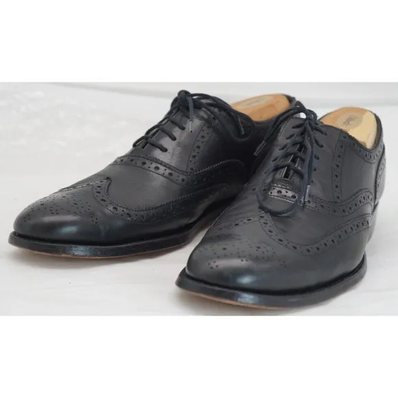 Grenson Men's Shoes Black US 9.5 M UK 8.5 F Leather Wingtip Dress Oxford