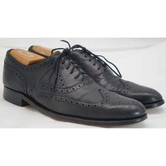Grenson Men's Shoes Black US 9.5 M UK 8.5 F Leather Wingtip Dress Oxford