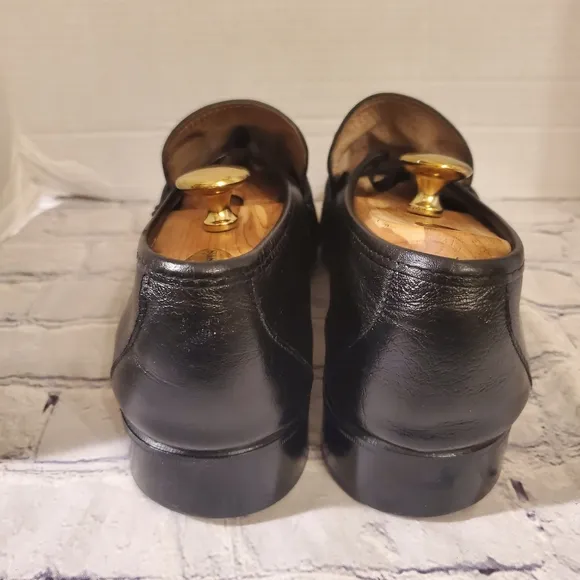 GRENSON MEN'S SLIP-ON LOAFERS BLACK ALL LEATHER OUTSOLE UPPER  LINING SIZE 11