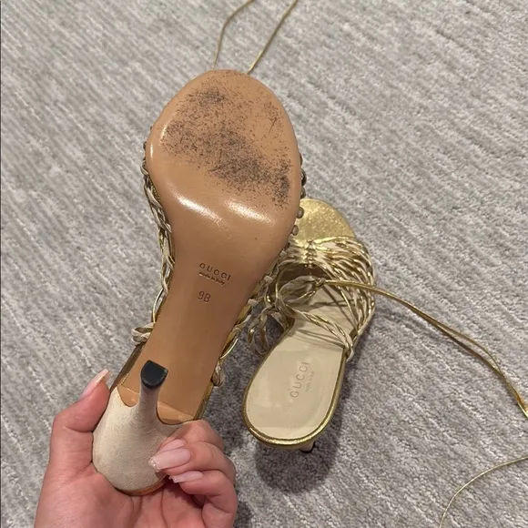 Gucci Gold Women's Strappy Sandals