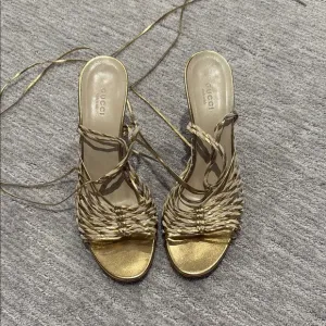 Gucci Gold Women's Strappy Sandals