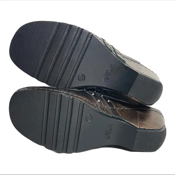 Helle Shoes Clogs Brown Leather