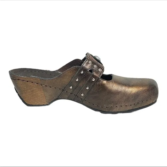 Helle Shoes Clogs Brown Leather