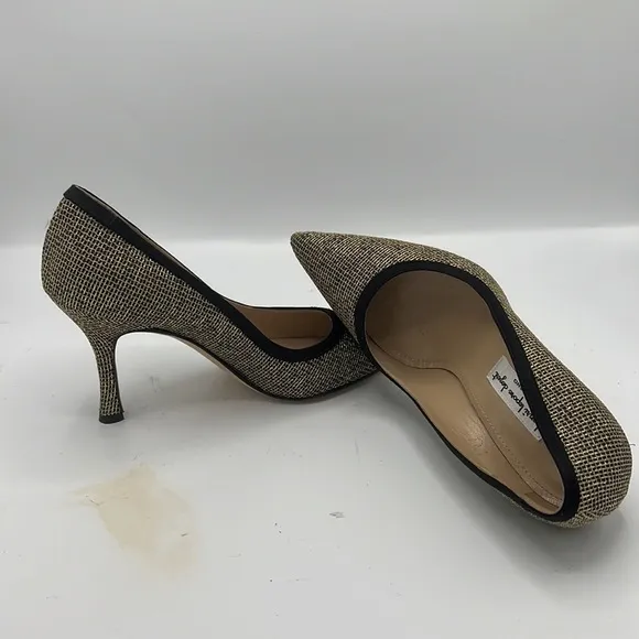 Henri Laporr Dezert high heel shoes gold and black color