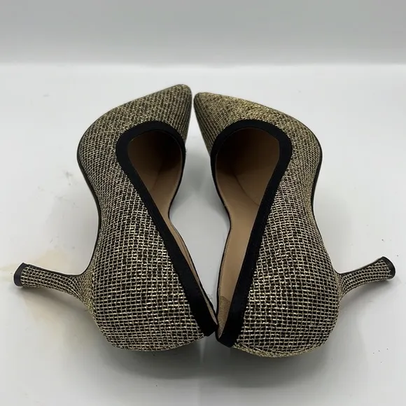 Henri Laporr Dezert high heel shoes gold and black color