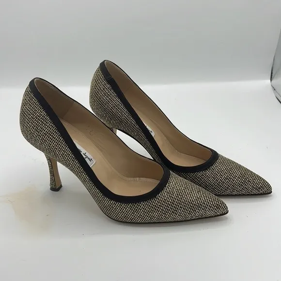 Henri Laporr Dezert high heel shoes gold and black color