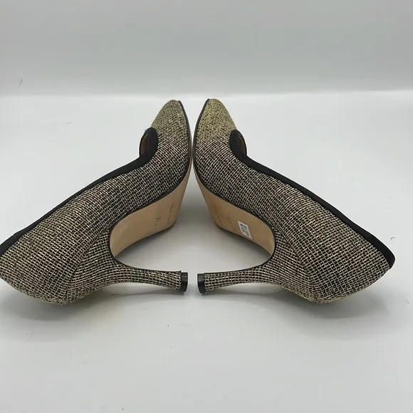 Henri Laporr Dezert high heel shoes gold and black color