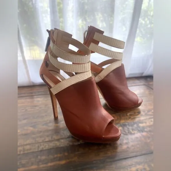 HENRI LEPORE DEZERT Off the Cuff  European Leather  Heels Shoes Size 37.5
