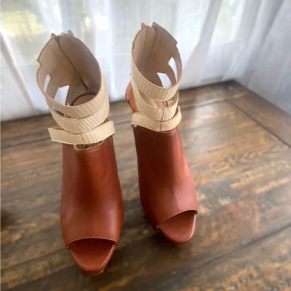 HENRI LEPORE DEZERT Off the Cuff  European Leather  Heels Shoes Size 37.5