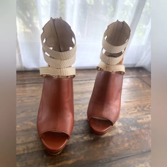 HENRI LEPORE DEZERT Off the Cuff  European Leather  Heels Shoes Size 37.5