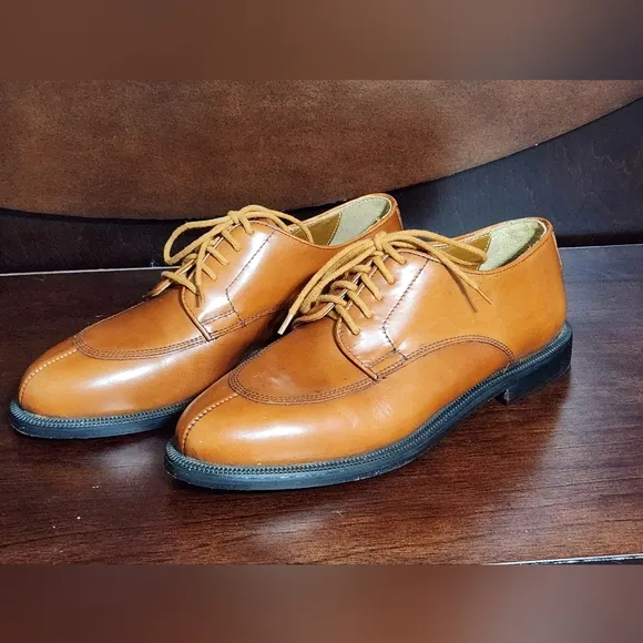 Henry Grethel Mens Genuine Leather Oxford Lace Up Dress Shoes Made Brazil Sz 8.5