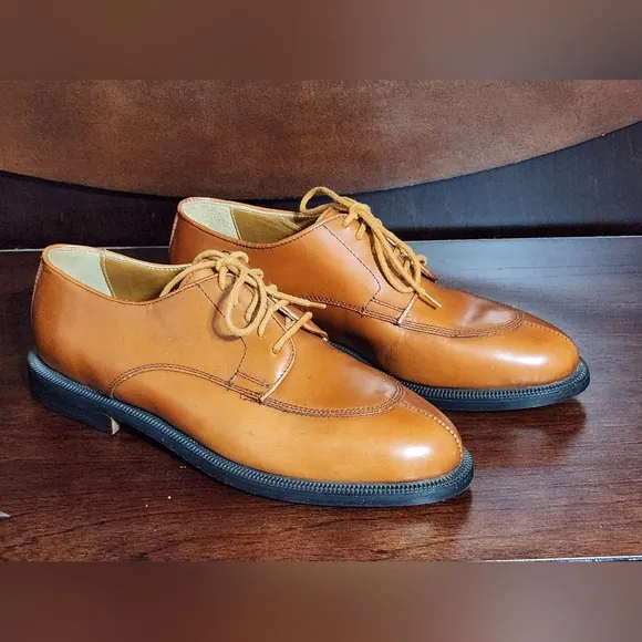 Henry Grethel Mens Genuine Leather Oxford Lace Up Dress Shoes Made Brazil Sz 8.5