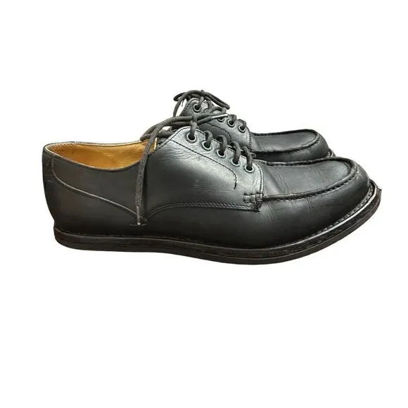 HESCHUNG Black Leather Shoes  Size 9 Made in France