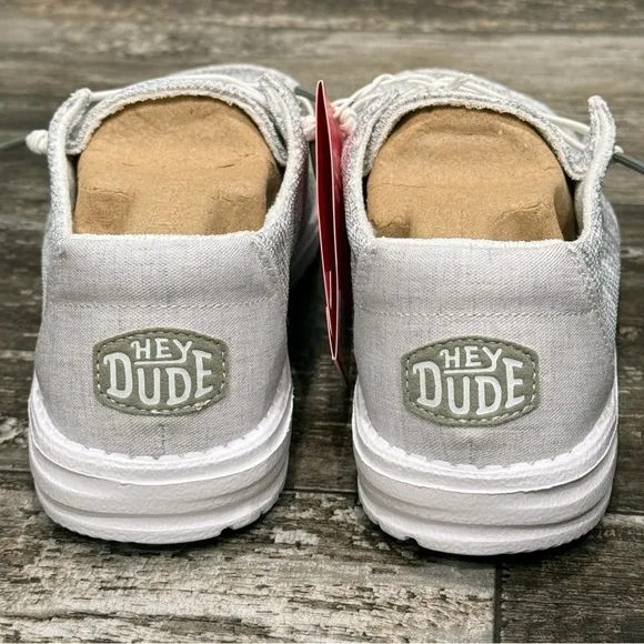 Hey Dude Wendy Sox Slip On Shoes Comfy Glacier Grey Womens Size 6 NWT