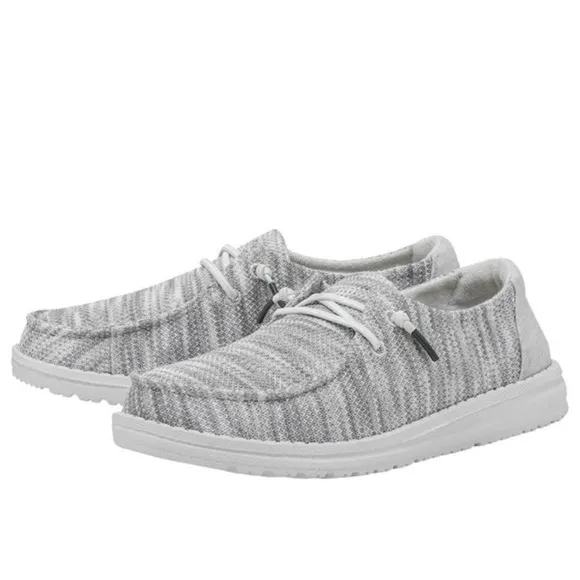 Hey Dude Wendy Sox Slip On Shoes Comfy Glacier Grey Womens Size 6 NWT