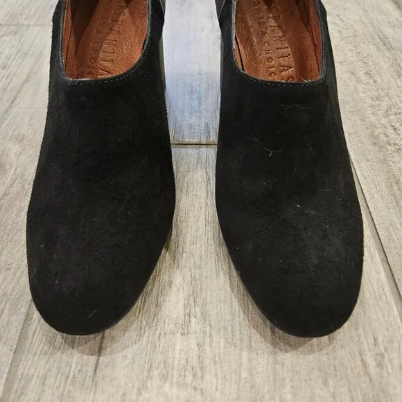Hispanitas Booties Women Size 37 US 6.5-7 Gillian Pump Boot Black/Copper Leather